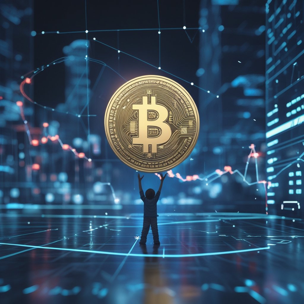 Stablecoins: A simple cartoon of a child flying a kite in a park with a bright blue sky, representing growth and fun.