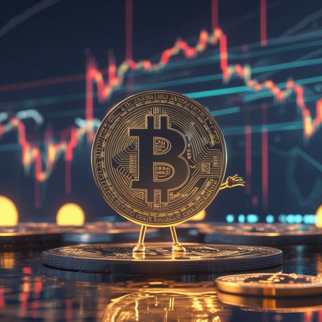 Strategy BTC acquisition: A friendly Fed character with rising Bitcoin chart