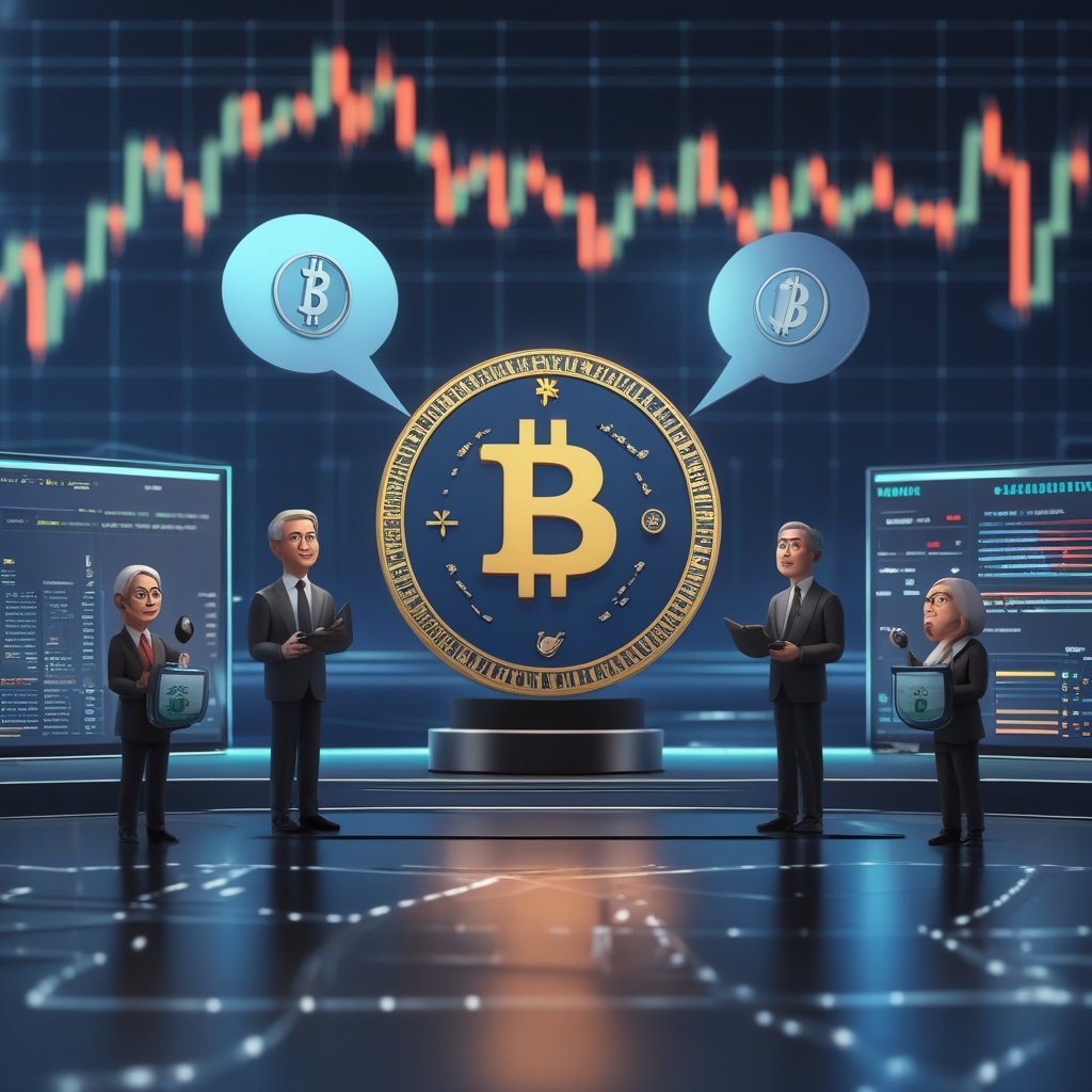 Taiwan stablecoin launch 2026: Cartoon lawmakers with speech bubbles showing money and computers