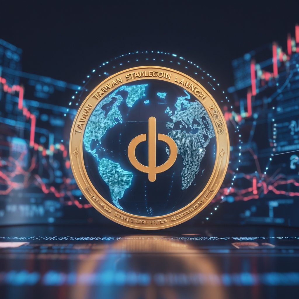 Taiwan stablecoin launch 2026: Cartoon showing money moving quickly across a globe