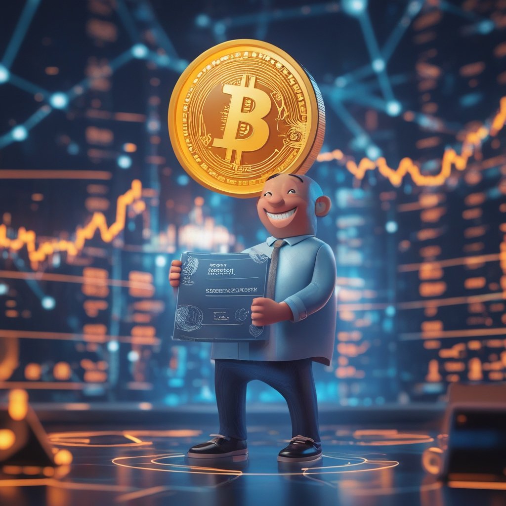 Tassat patent: A happy cartoon inventor holding a patent certificate with a big smile