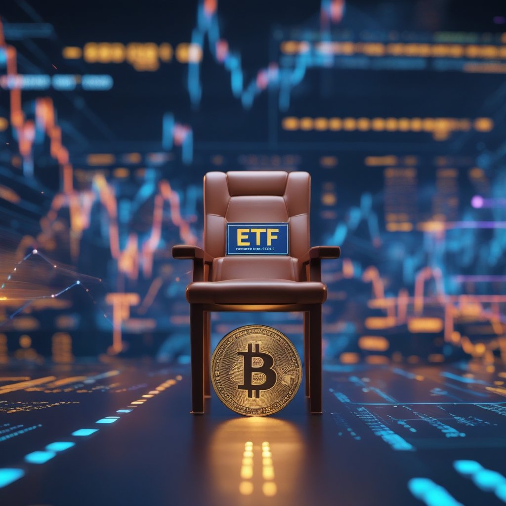 Trump Fed chair: A simple picture of a box labeled 'ETF' with a small Bitcoin inside.