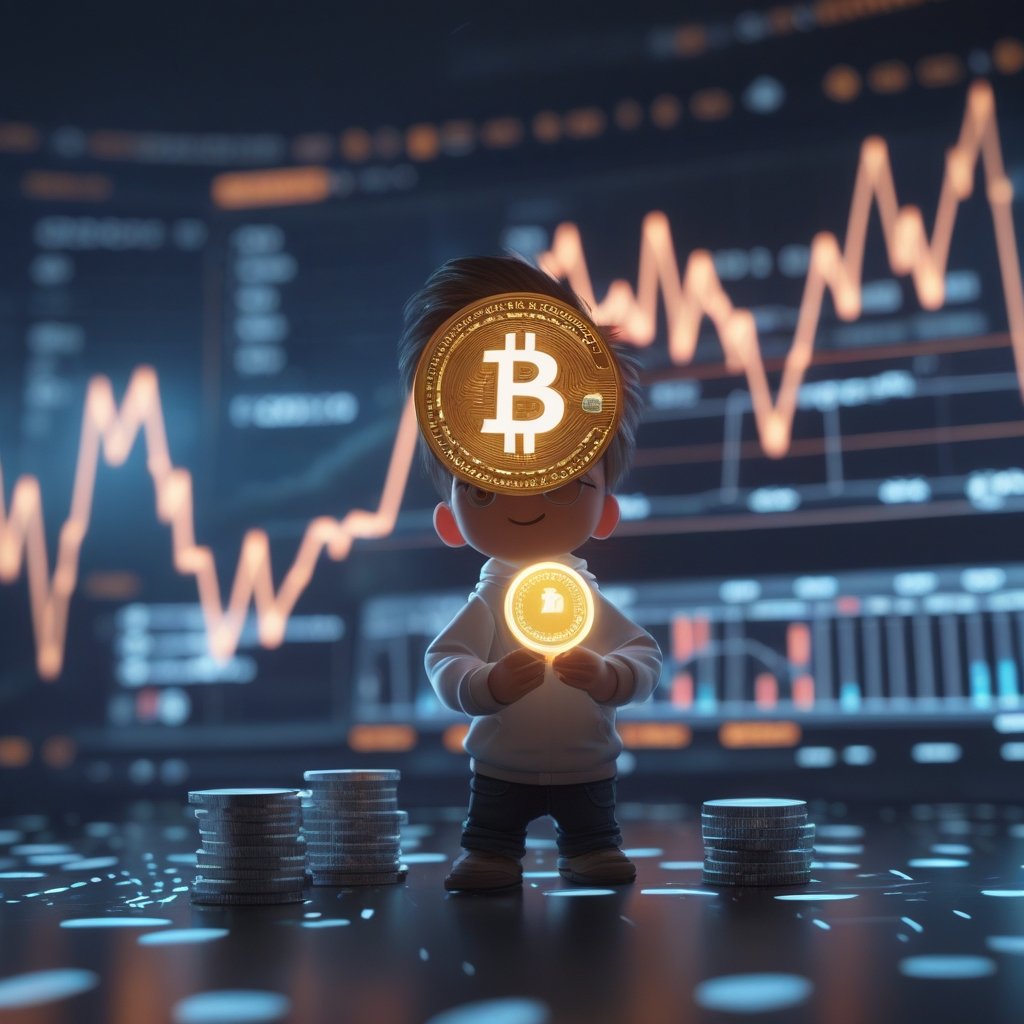 TrustLinq cryptocurrency: A cartoon kid holding a glowing digital coin, looking at a shop that only accepts paper money.