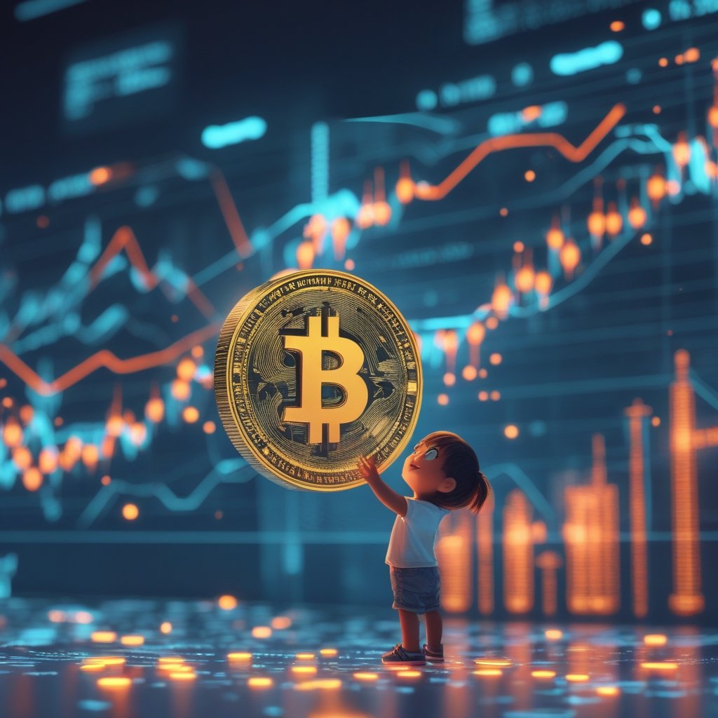 USDT regulatory status: A cheerful cartoon child reaching for a glowing star shaped like a coin