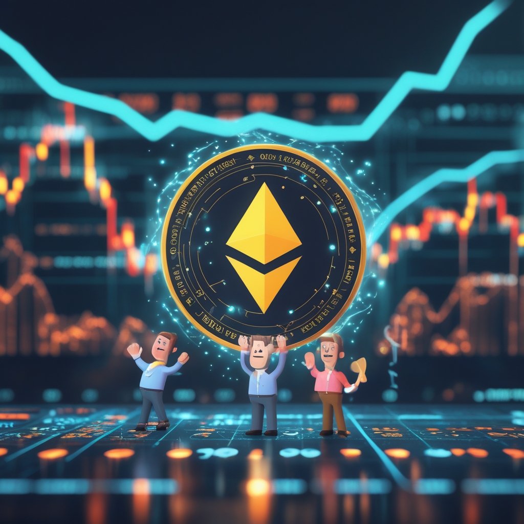 XRP breakout: A simple drawing showing happy XRP traders watching numbers go up on a screen