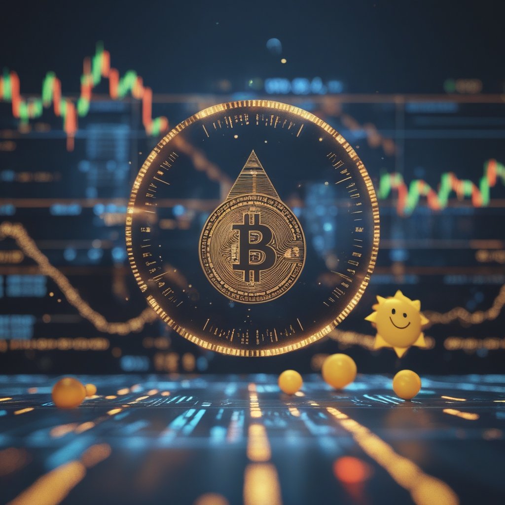 XRP price drop: A simple, happy cartoon showing a roller coaster going up and down with a smiling sun watching