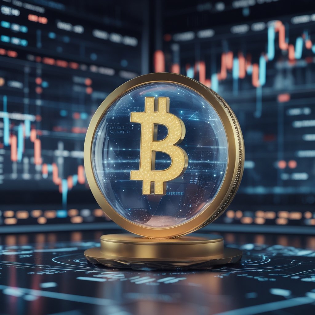 XRP price prediction 2025: A cartoon showing a crystal ball with digital coins inside, like a fortune teller