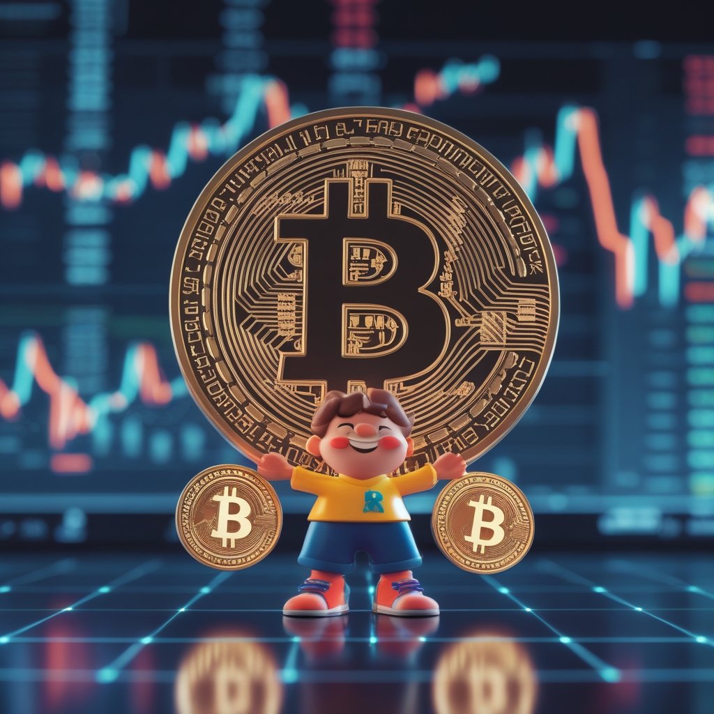 XRP price prediction 2025: A friendly cartoon showing a child holding both digital coins and regular coins, looking happy