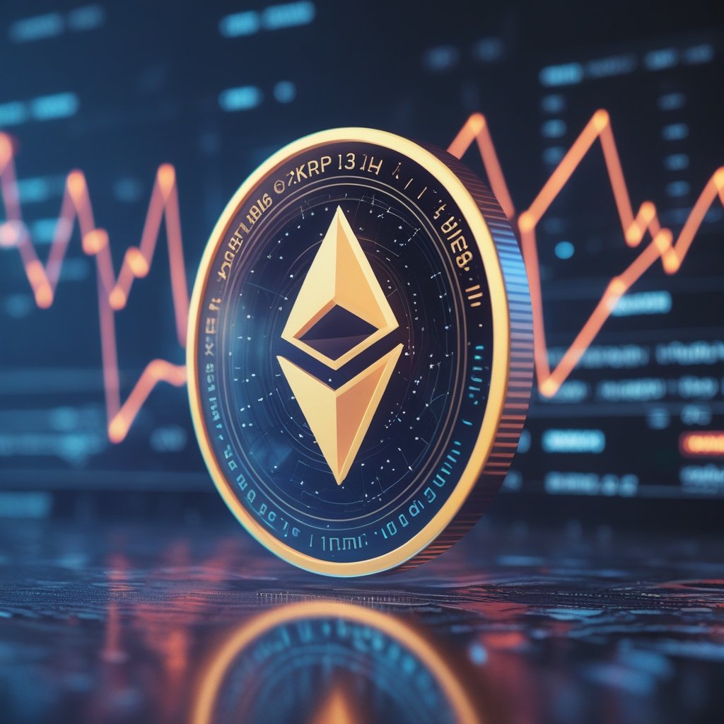 XRP price prediction 2026: A simple cartoon chart showing a line going up with XRP coins