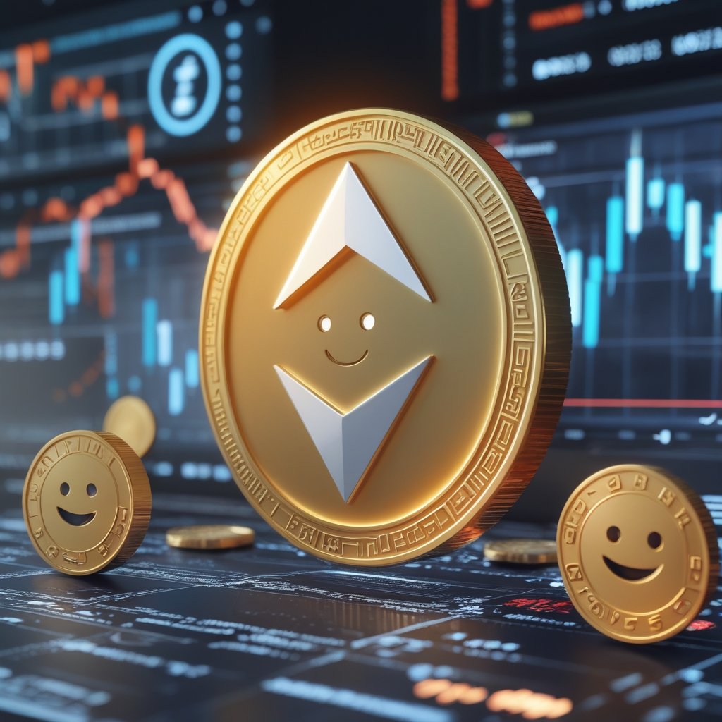 XRP price prediction 2026: Cartoon coins with smiling faces floating on a computer screen