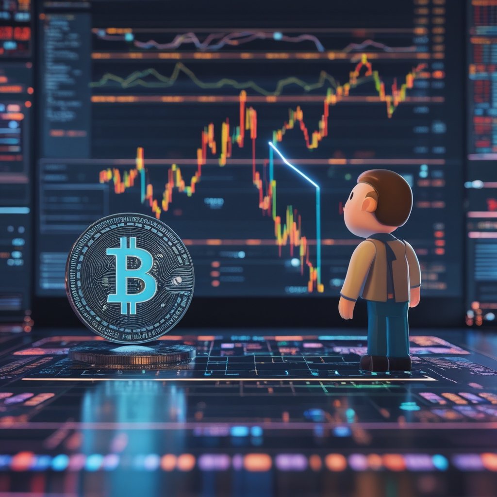 XRP price prediction: A friendly cartoon character looking at a chart with rising and falling lines, explaining XRP price prediction in simple terms