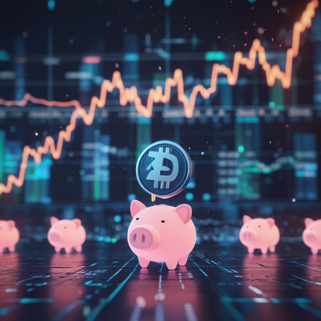 XRP wallets shrink: A cartoon showing digital piggy banks shrinking in size