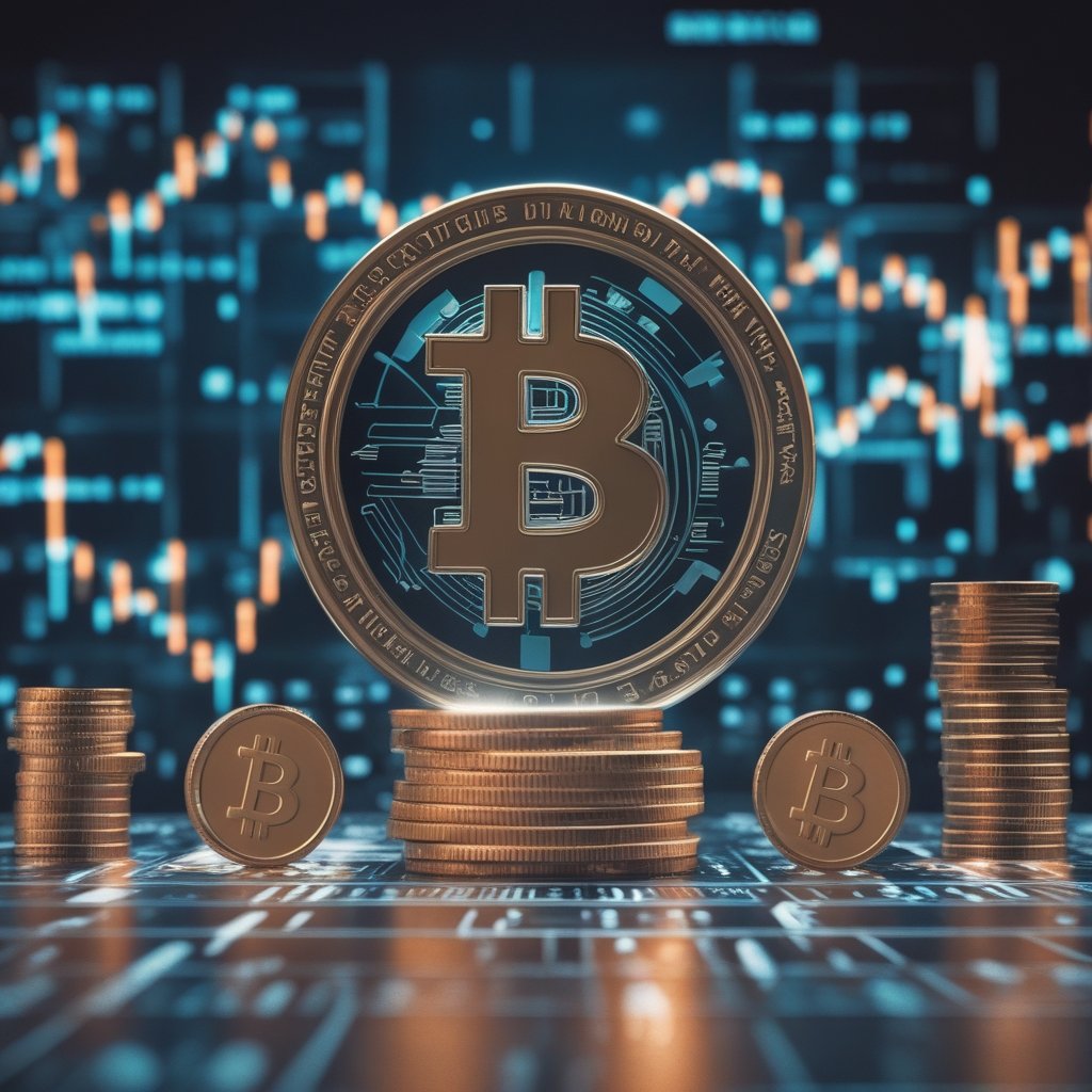 crypto firms banking: A friendly cartoon bank with both coins and digital coins, showing equal treatment