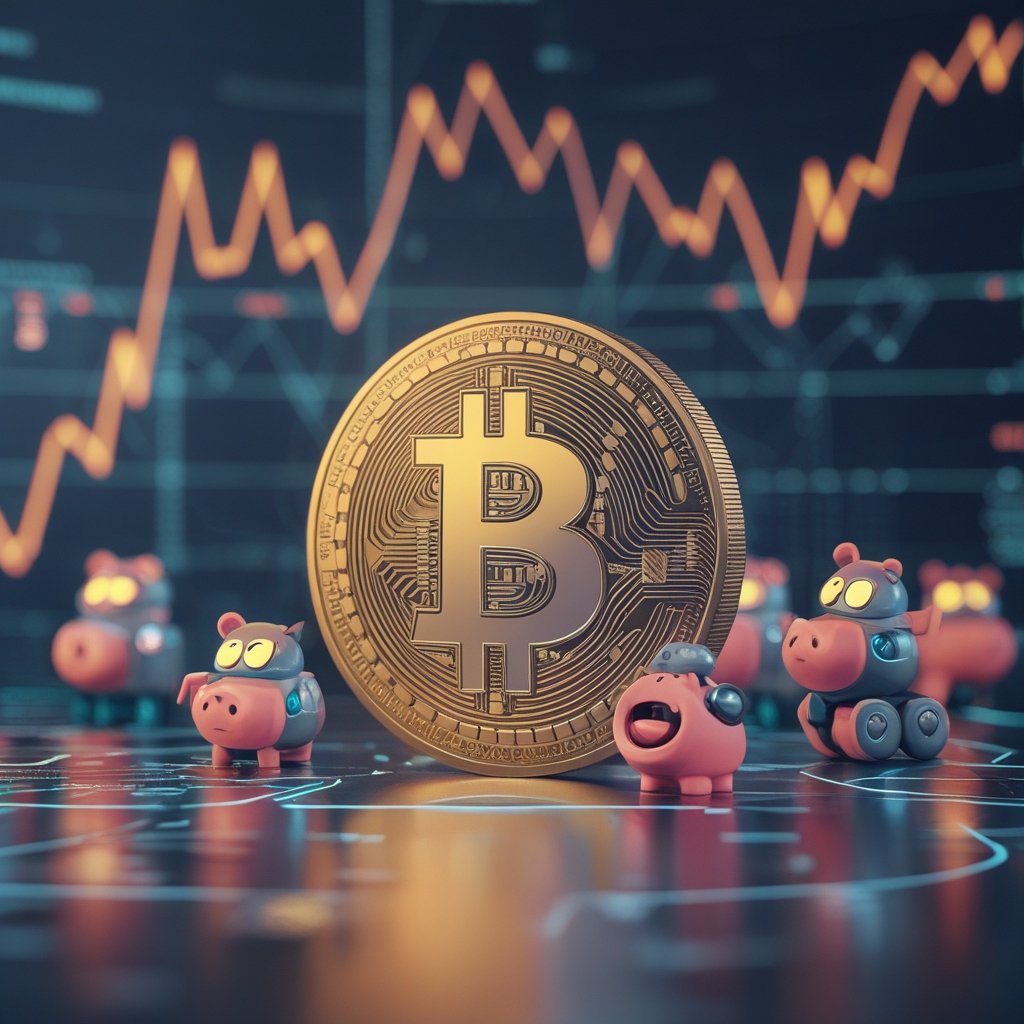 cryptocurrency regulation: A happy cartoon showing teachers smiling with safe piggy banks while friendly robots help count the money