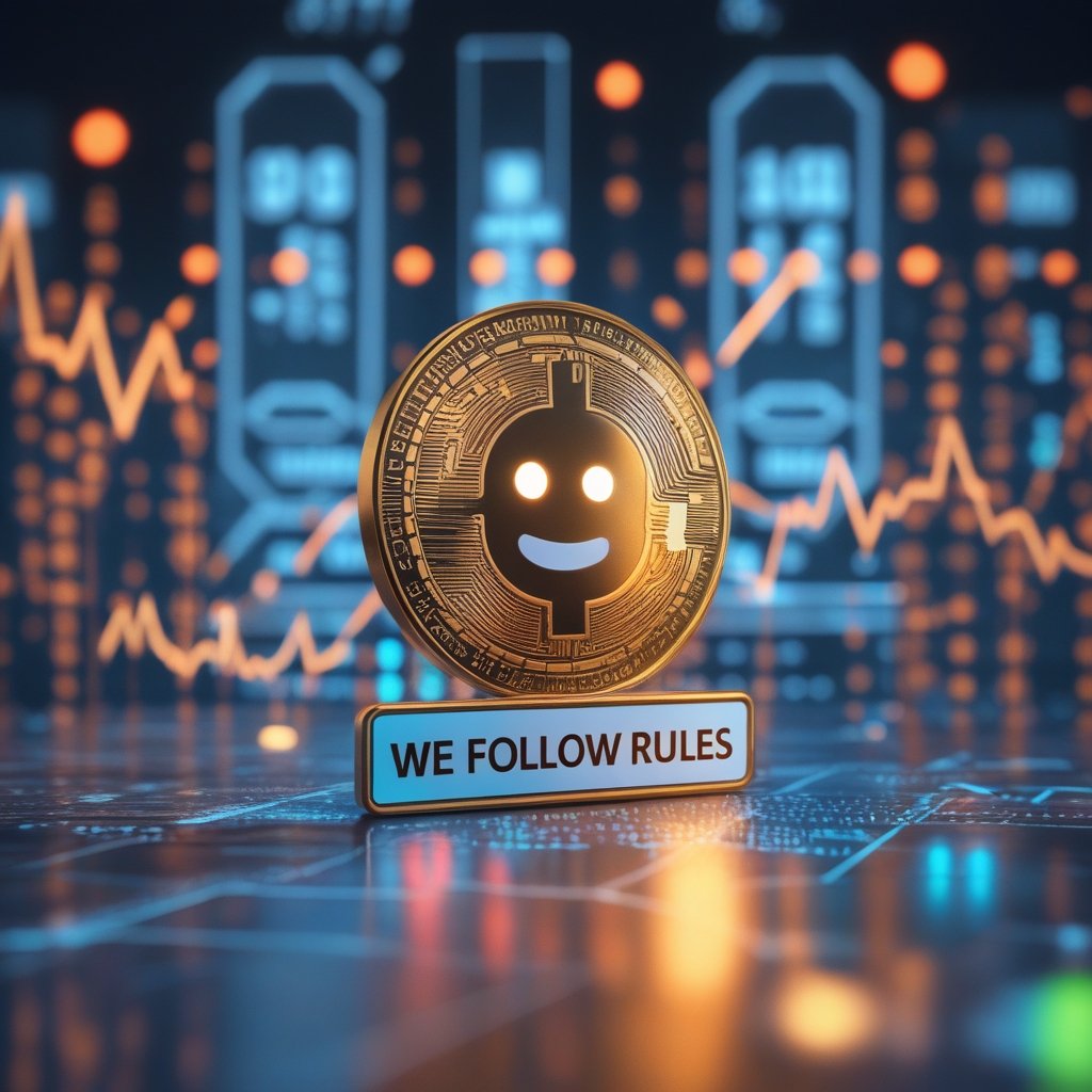 debanking: A friendly cartoon bank with a big sign that says 'We Follow Rules'