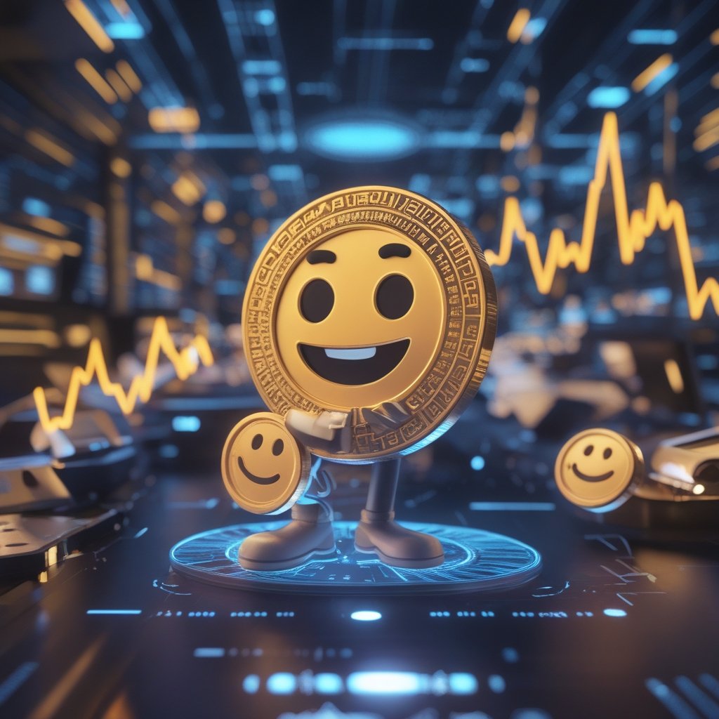 multi-chain stablecoin regulation: A friendly cartoon character holding digital coins with smiling faces