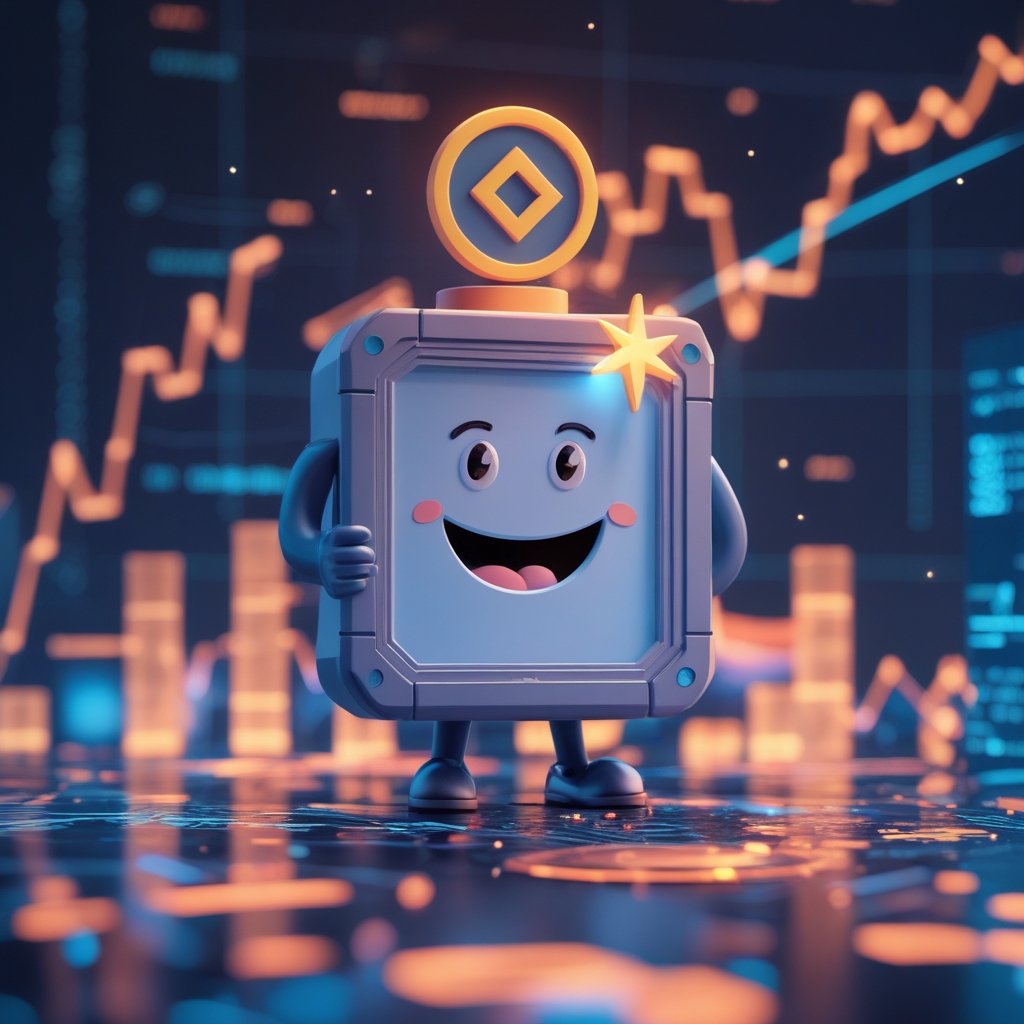 rogue employee Binance: A cartoon of a happy Binance building with a big smile, with a shining star above it