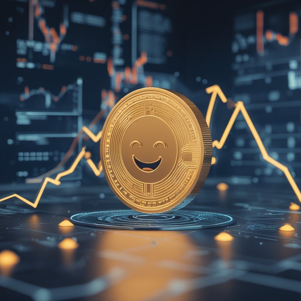 social media traders: A simple cartoon chart showing a line going up and down, with a happy face at the top and a sad face at the bottom.