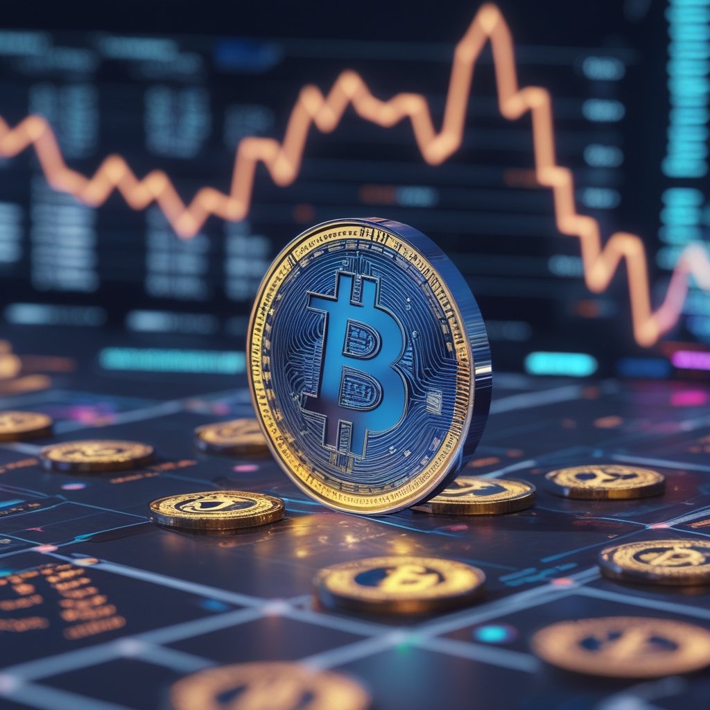 tokenized crypto collateral: A cartoon of three glowing coins labeled BTC, ETH, and USDC on a game board